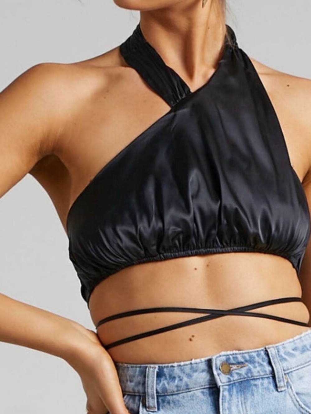 Danielle Bernstein Black Crop Top
